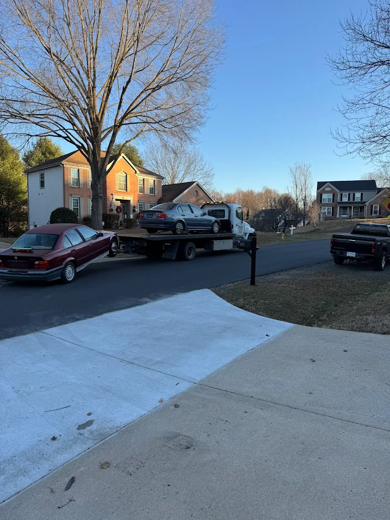 Older BMW sedan prepared for junk car removal in Springfield, VA